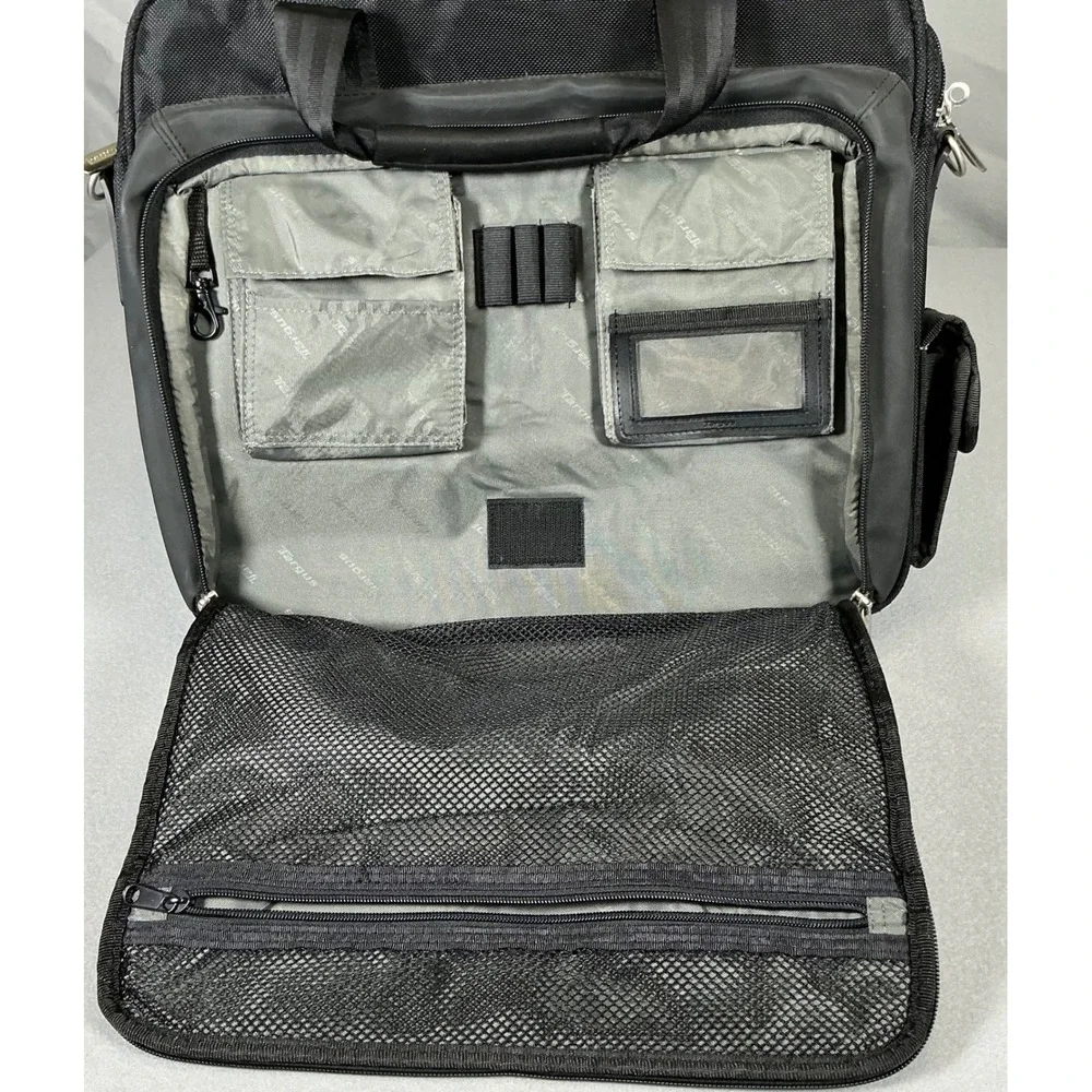 Targus Black Laptop Briefcase Messenger Bag Padded Computer Case Shoulder Strap